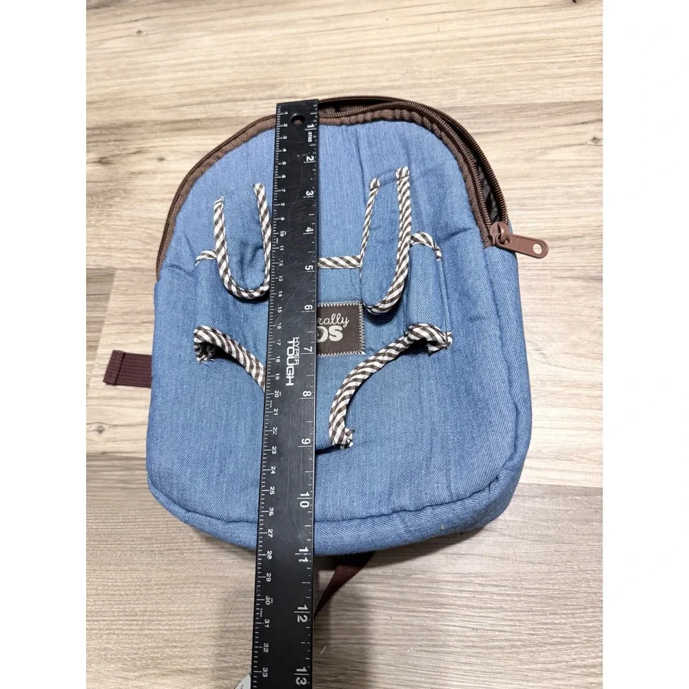 Naturally Kids Blue Denim Mini Backpack Toddler Toy Carrier Bag Light Wash
